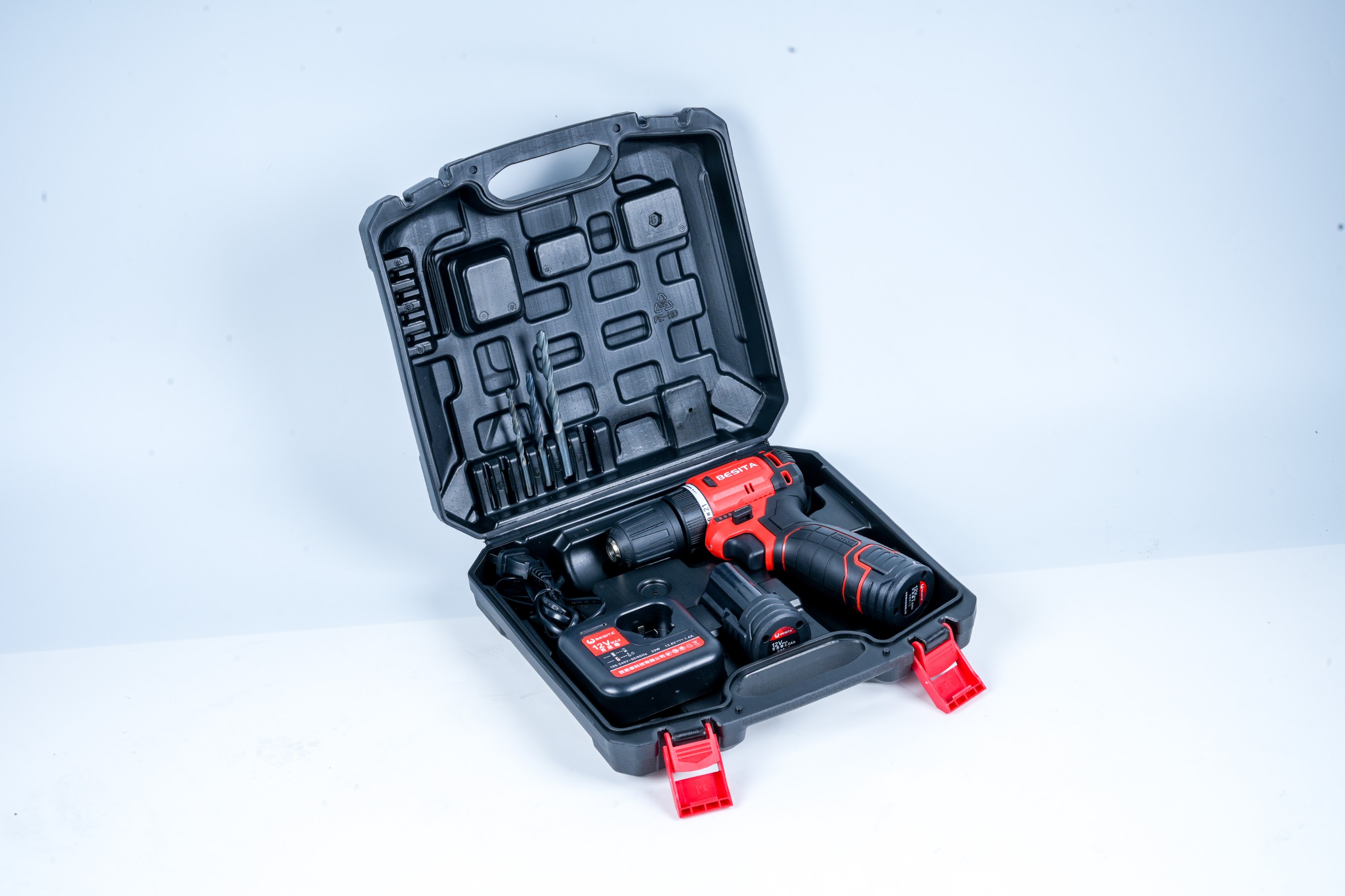 E-101-12V无刷锂电电钻（30Nm)2.0AH两电一充