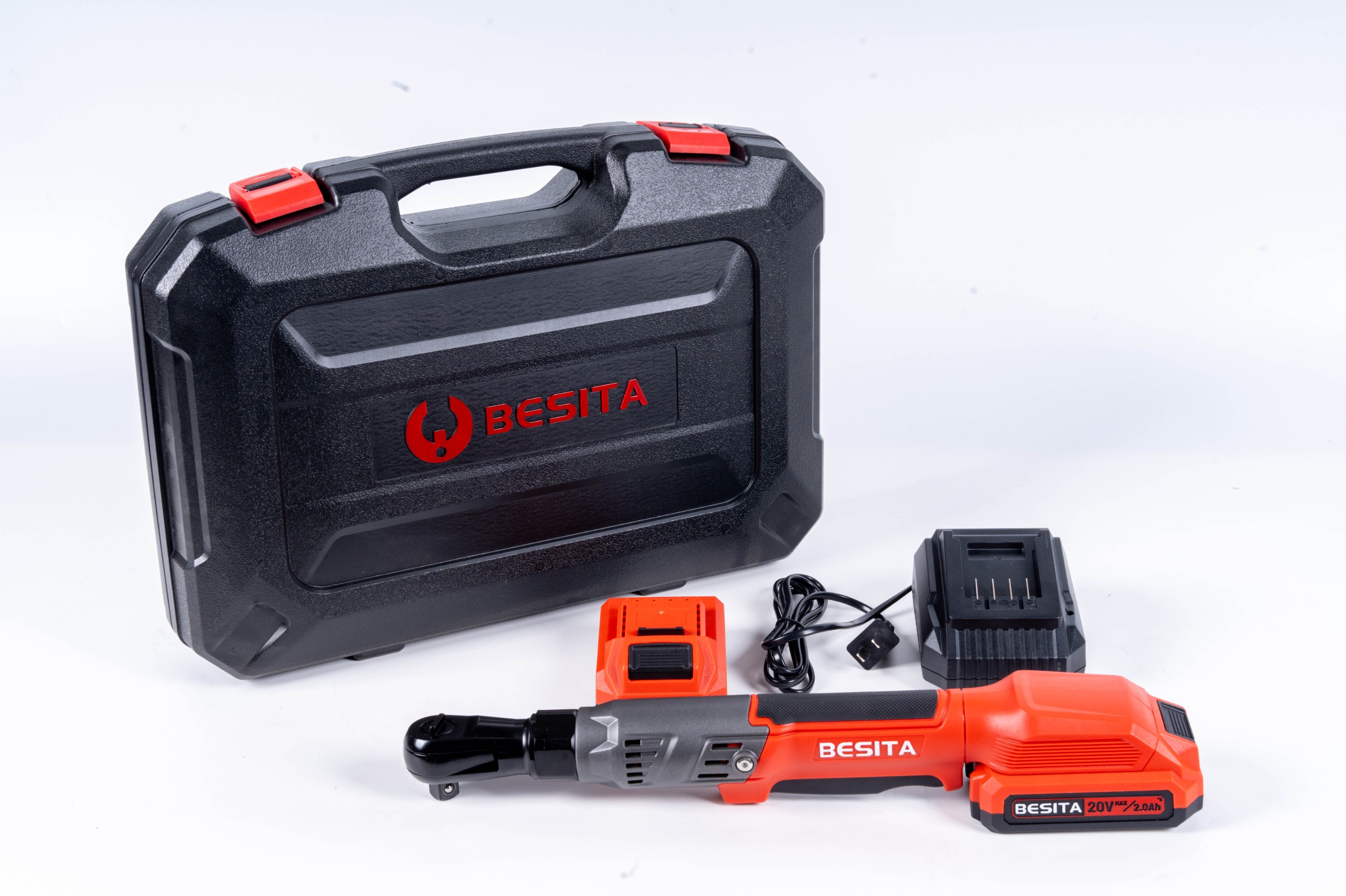 E-501-20V无刷锂电棘轮扳手（90Nm)2.0AH两电一充