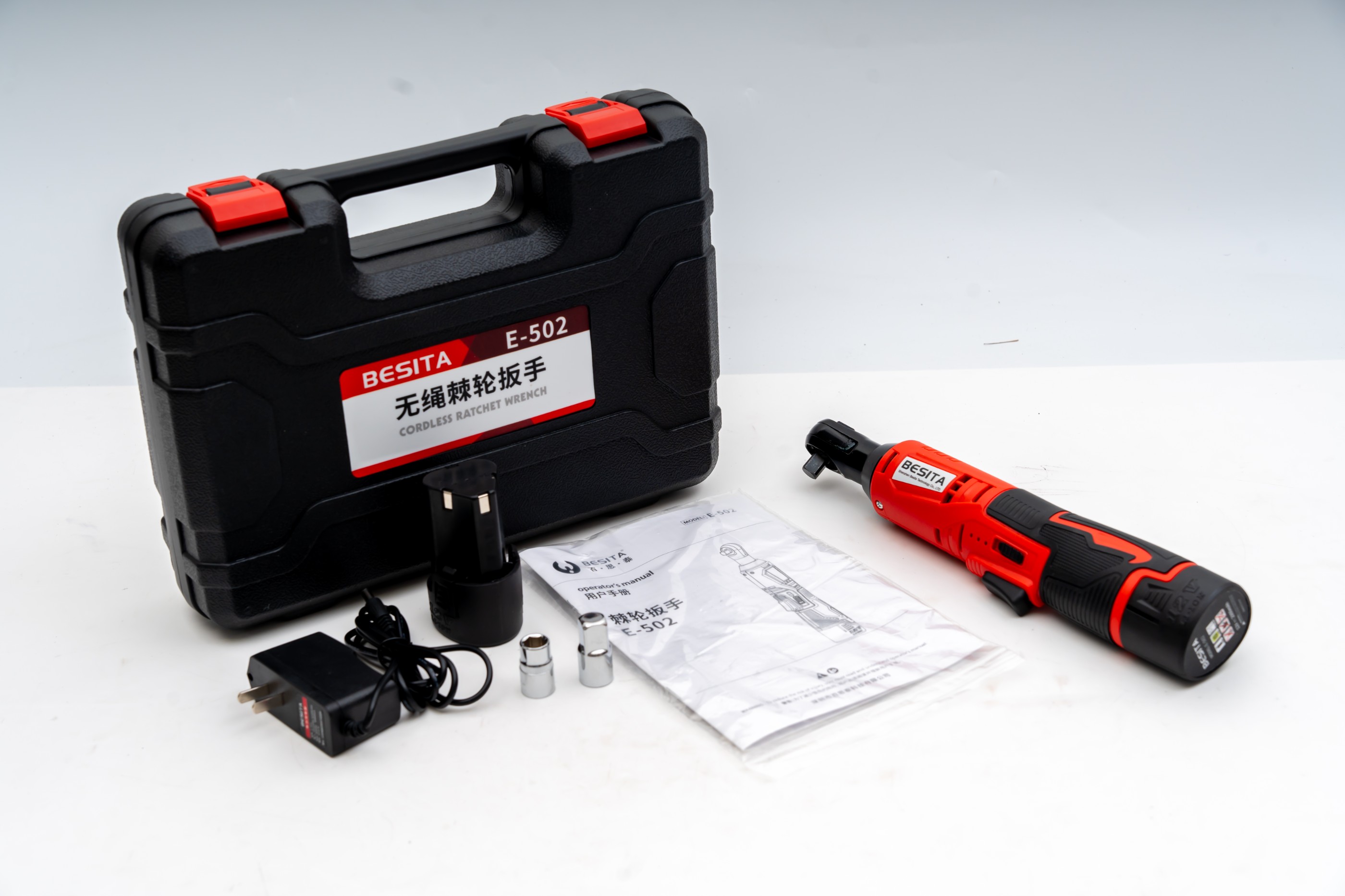 E-502-12V 3/8锂电棘轮扳手(40Nm)2.0AH两电一充