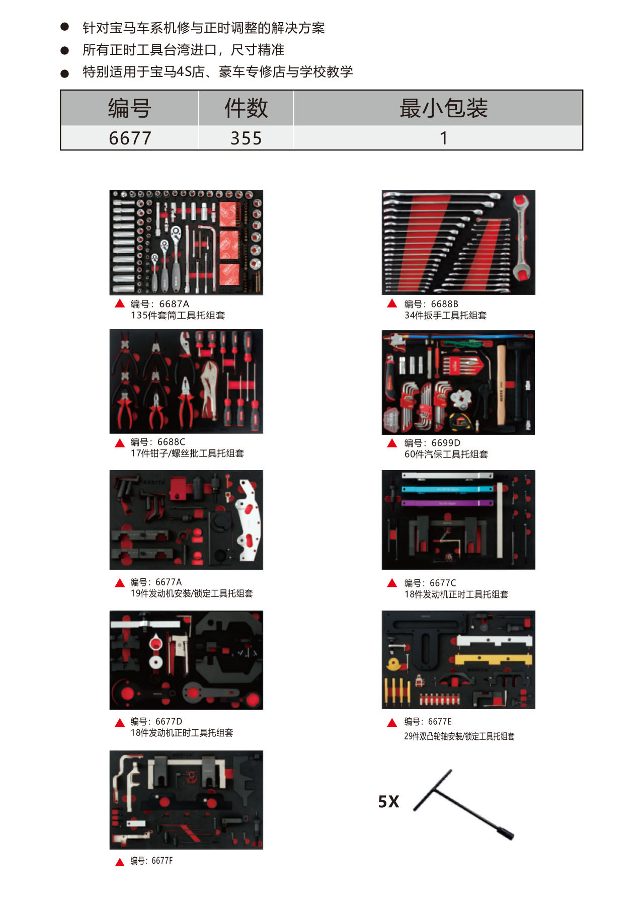 355件宝马专用工具方案（NO.6677）