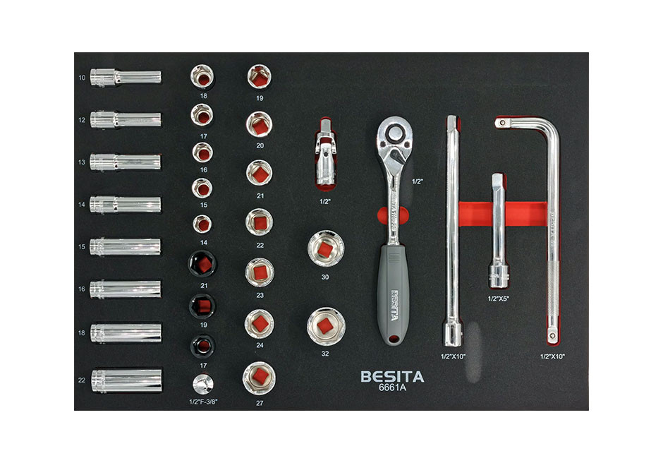 31件12.5mm套筒工具托组套（NO.6661A)