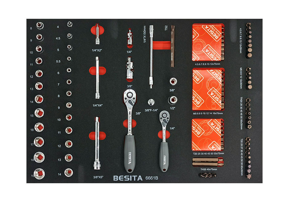 95件6.3、10mm套筒工具托组套（NO.6661B）