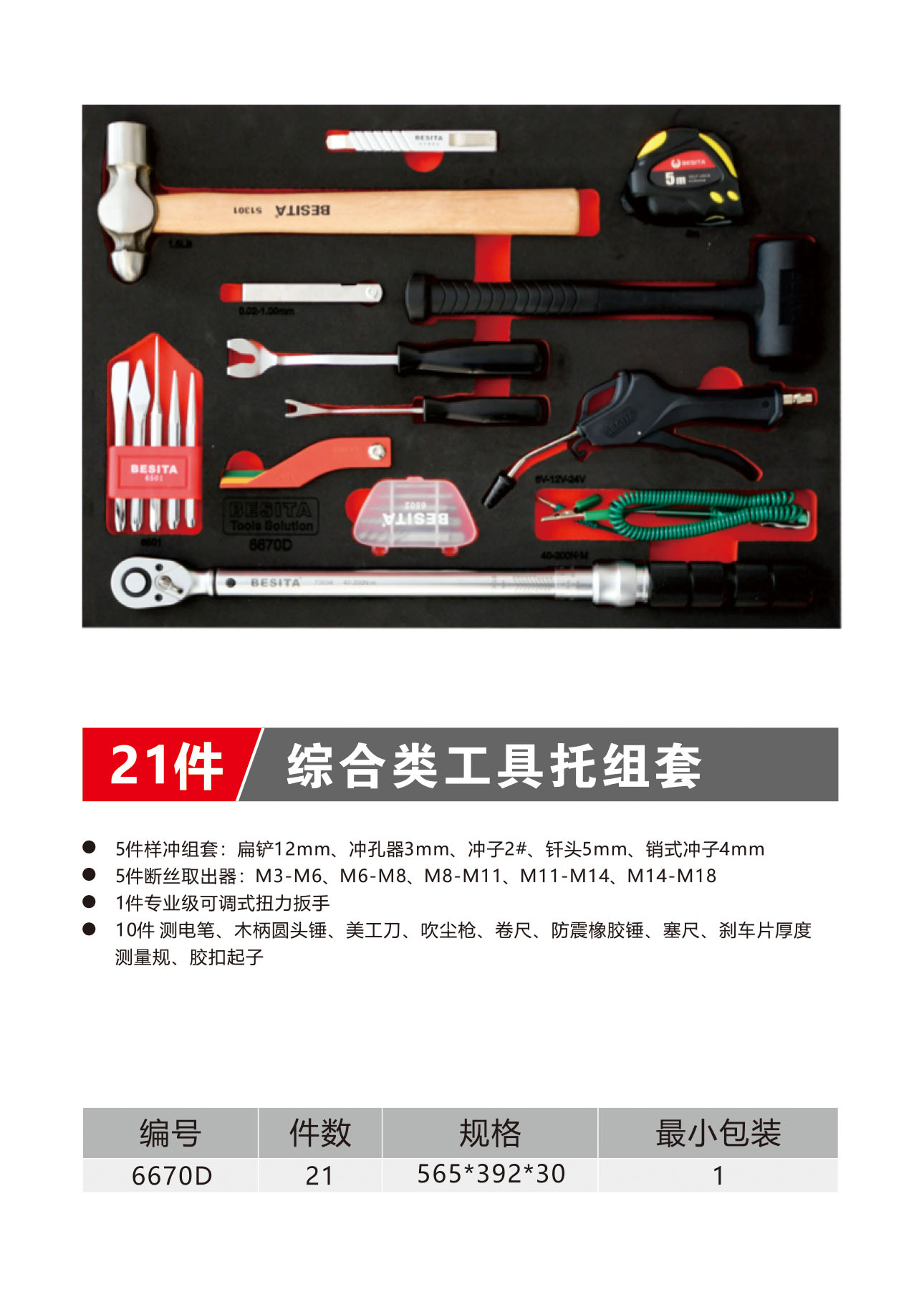 21件综合类工具托组套（NO.6670D）
