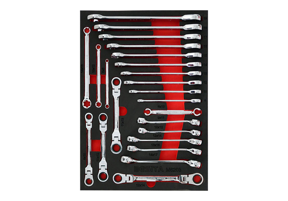 23件棘轮油管扳手工具托组套（NO.M6203）