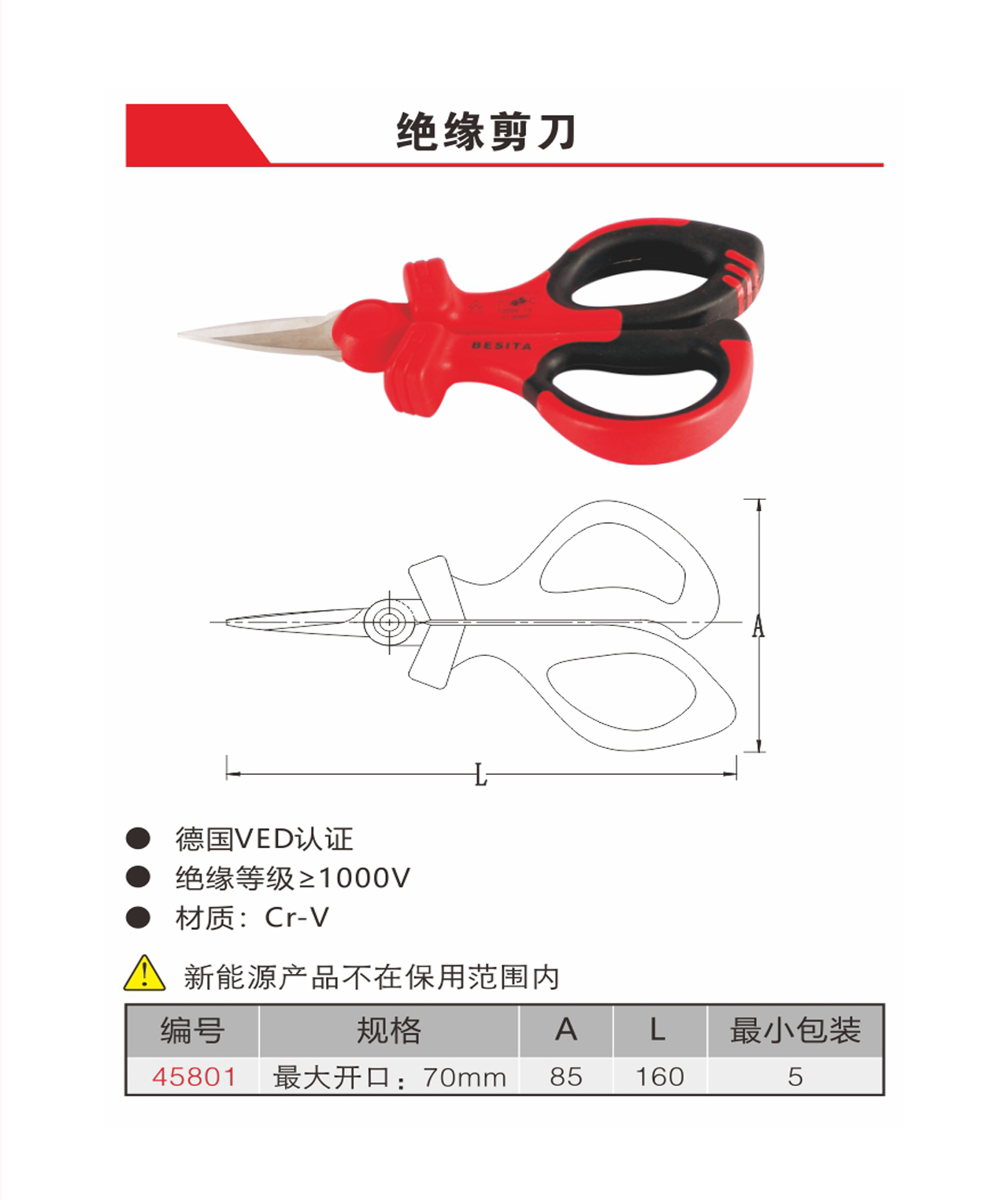 绝缘剪刀（NO.45801）