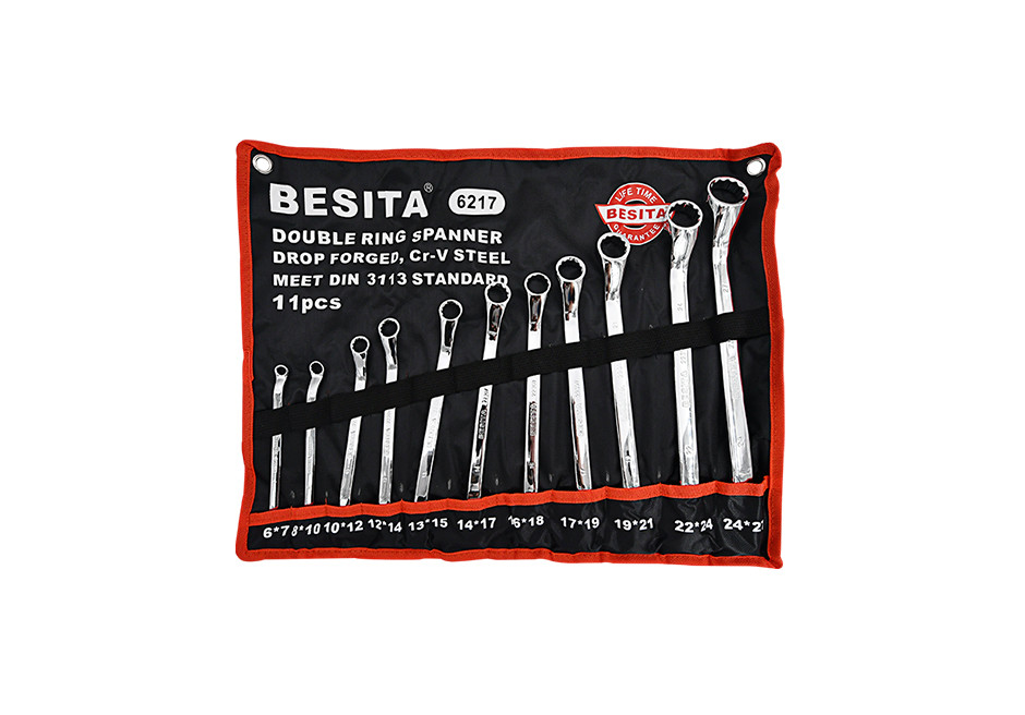 11件公制精抛光双梅花扳手（NO.6217）