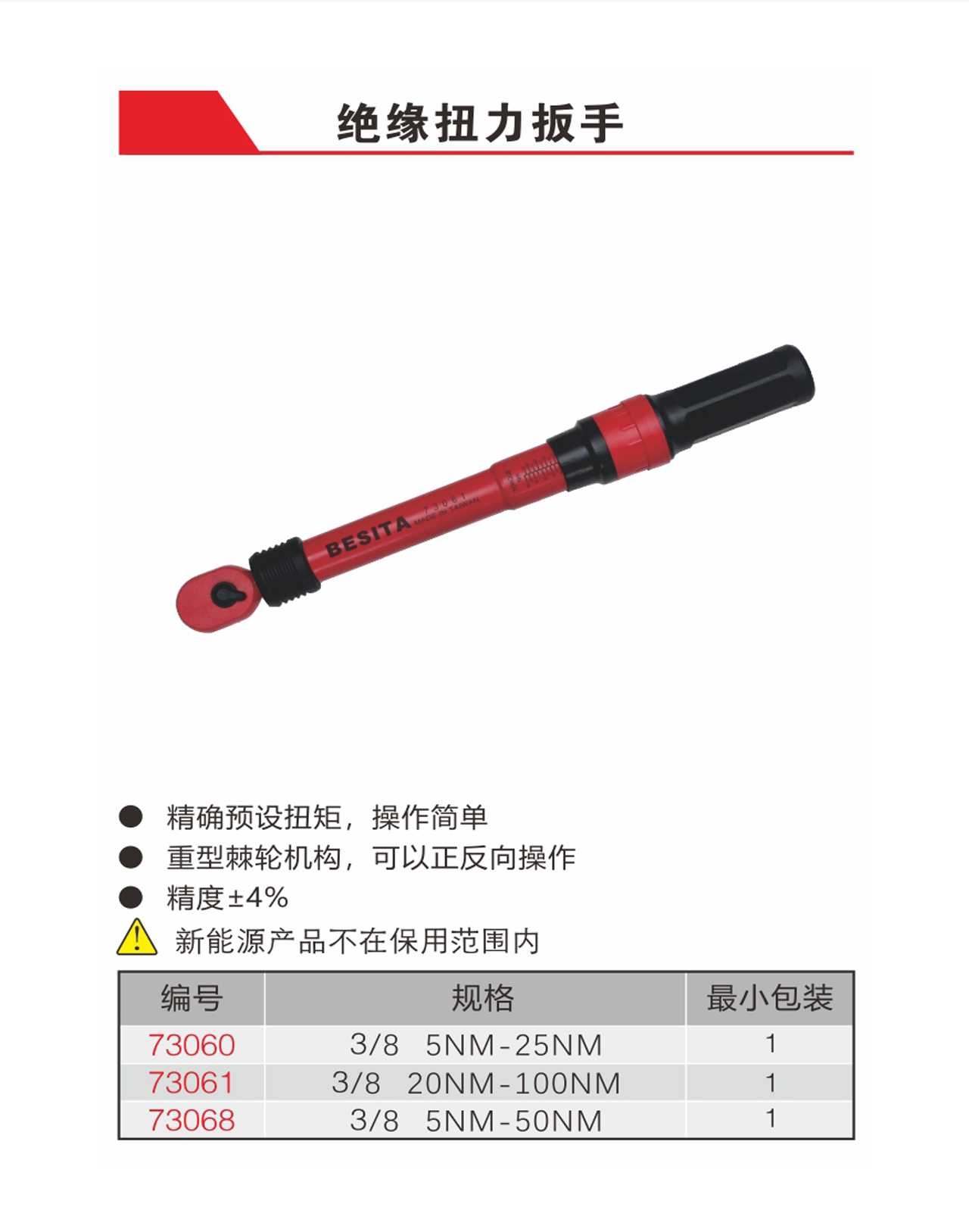 绝缘扭力扳手（NO.73060-73068)