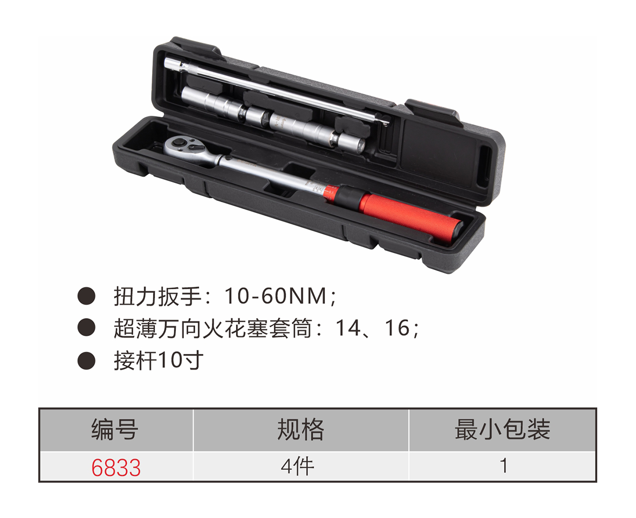 4件火花塞测量套装（NO.6833）