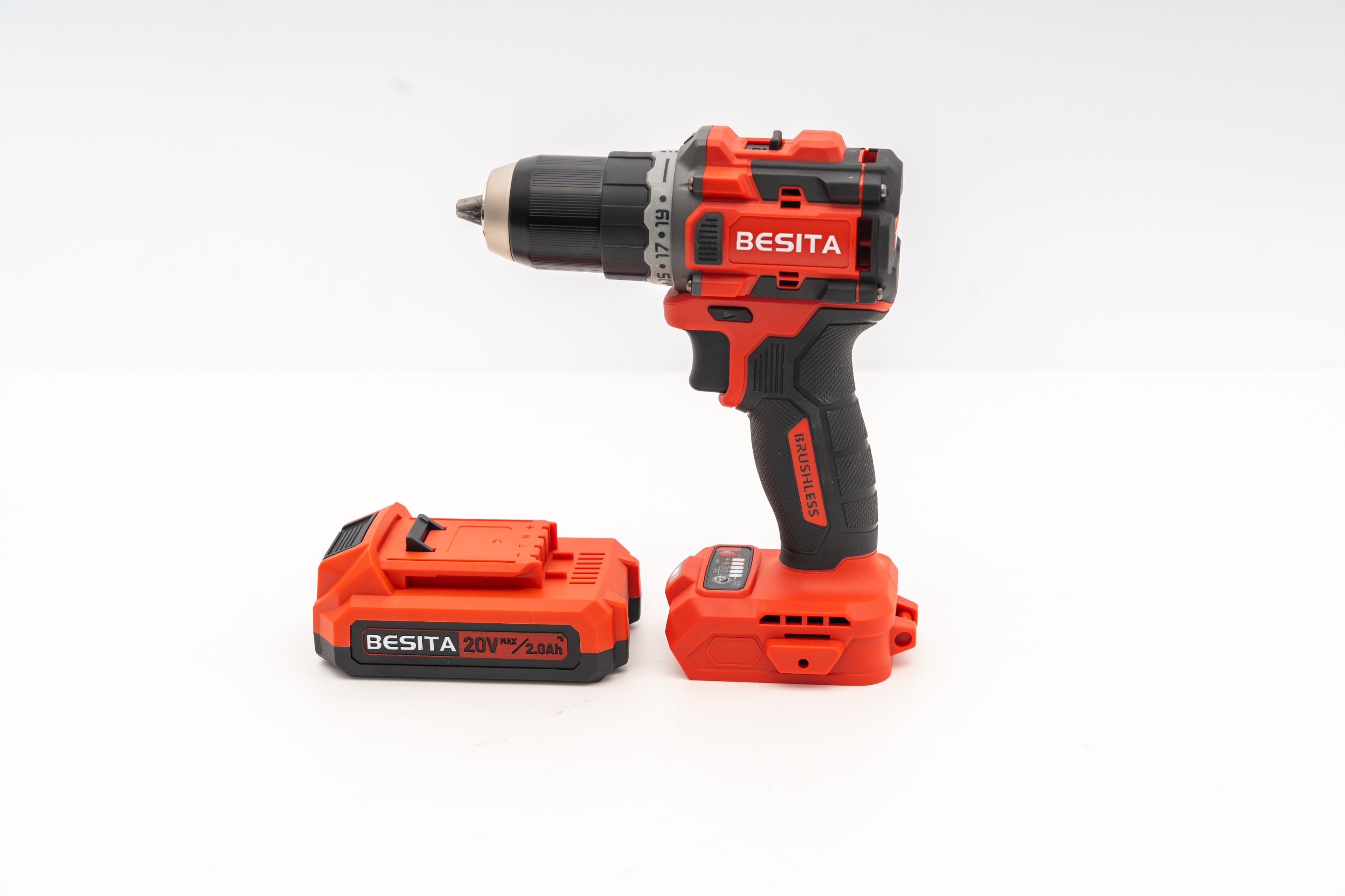 E-102-20V无刷锂电钻（60Nm)  2.0AH两电一充