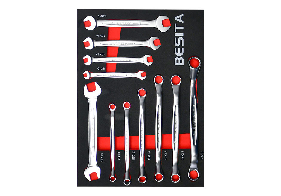 11件工业级双梅、双开扳手（水银雾）（NO.M6206）