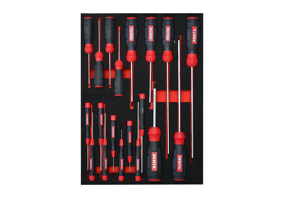 19件花型、微型螺丝批工具托组套（NO.M6302）