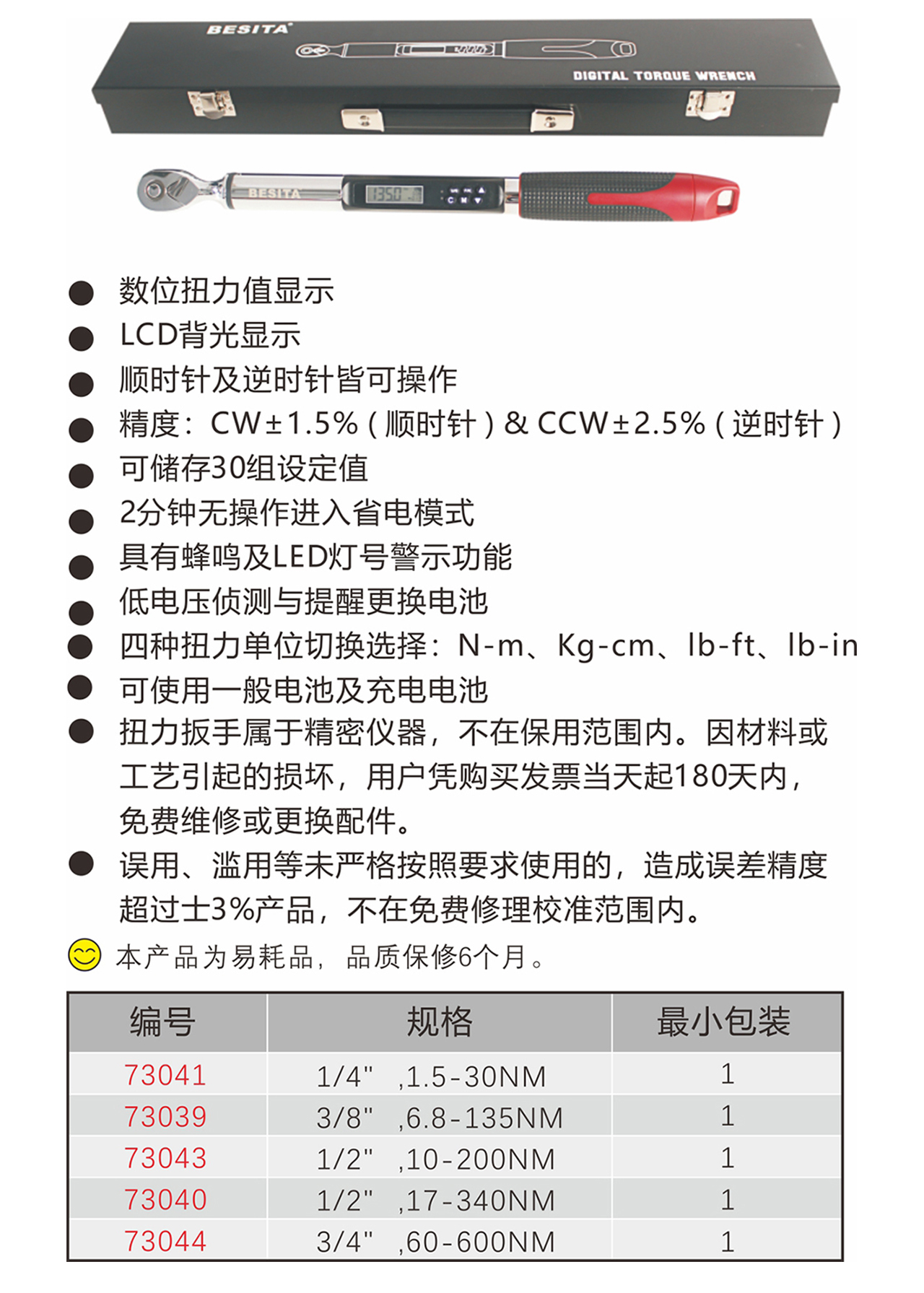 工业级数显扭力扳手（NO.73039-73044）